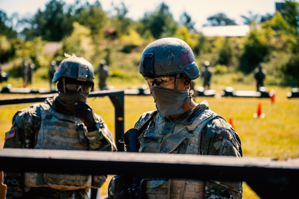Military training shot with mask from DoD